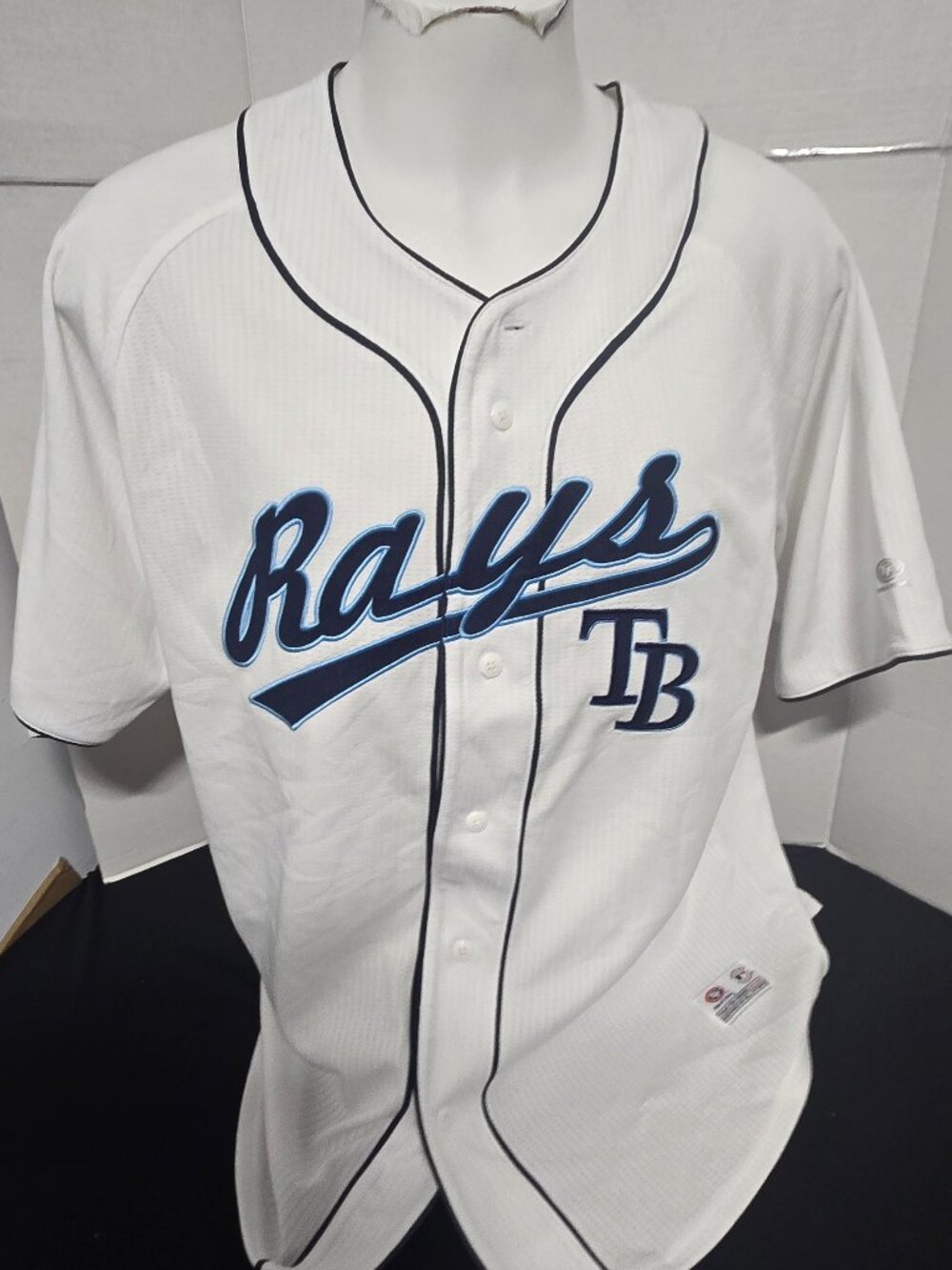 NWT Tampa Bay Rays True Fan MLB White Home Jersey Men's XL 46-48 Genuine Merchan